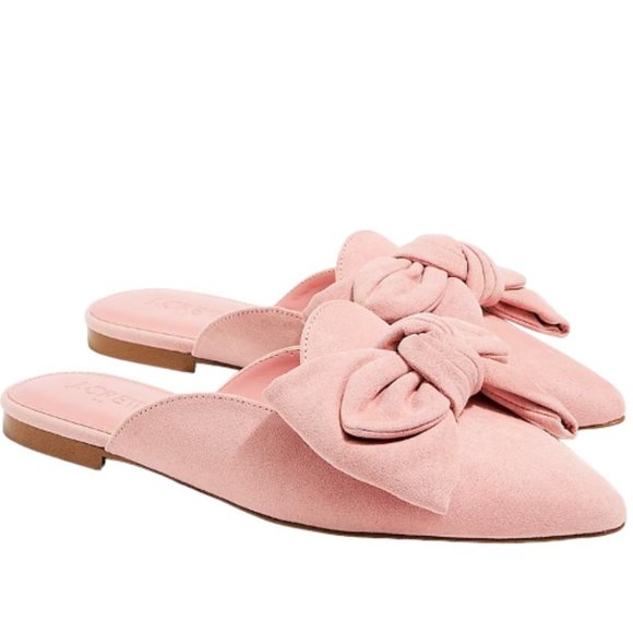 J. Crew Sueded Bow Mules, Sweet Rose Pink - Picture 7 of 7